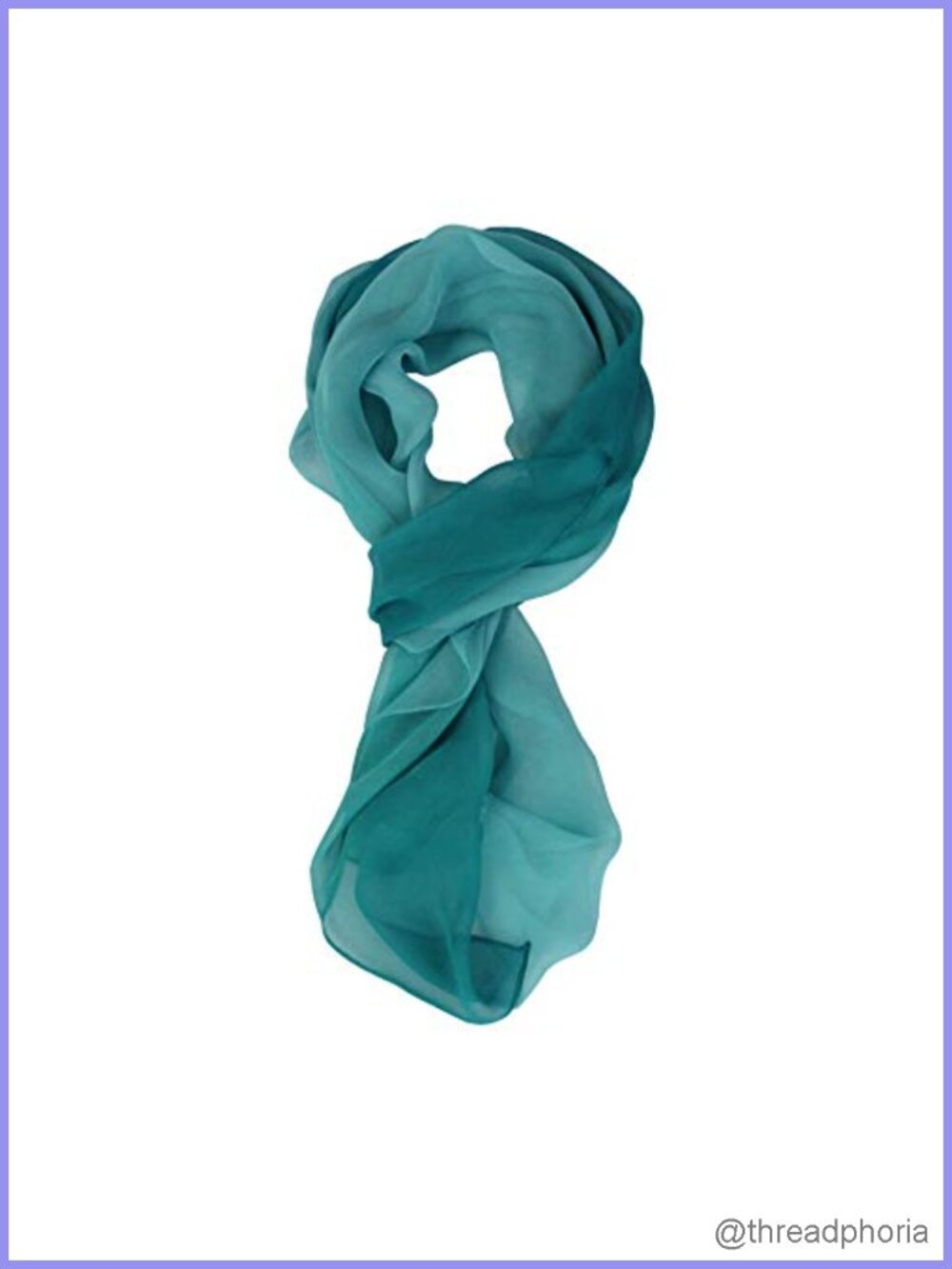 Women's Long Chiffon Sheer Scarf Gradient Shaded Lightweight Silk Polyester Wrap